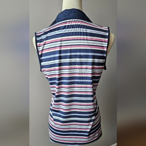 Izod women's golf sleeveless striped active shirt - Picture 2 of 4